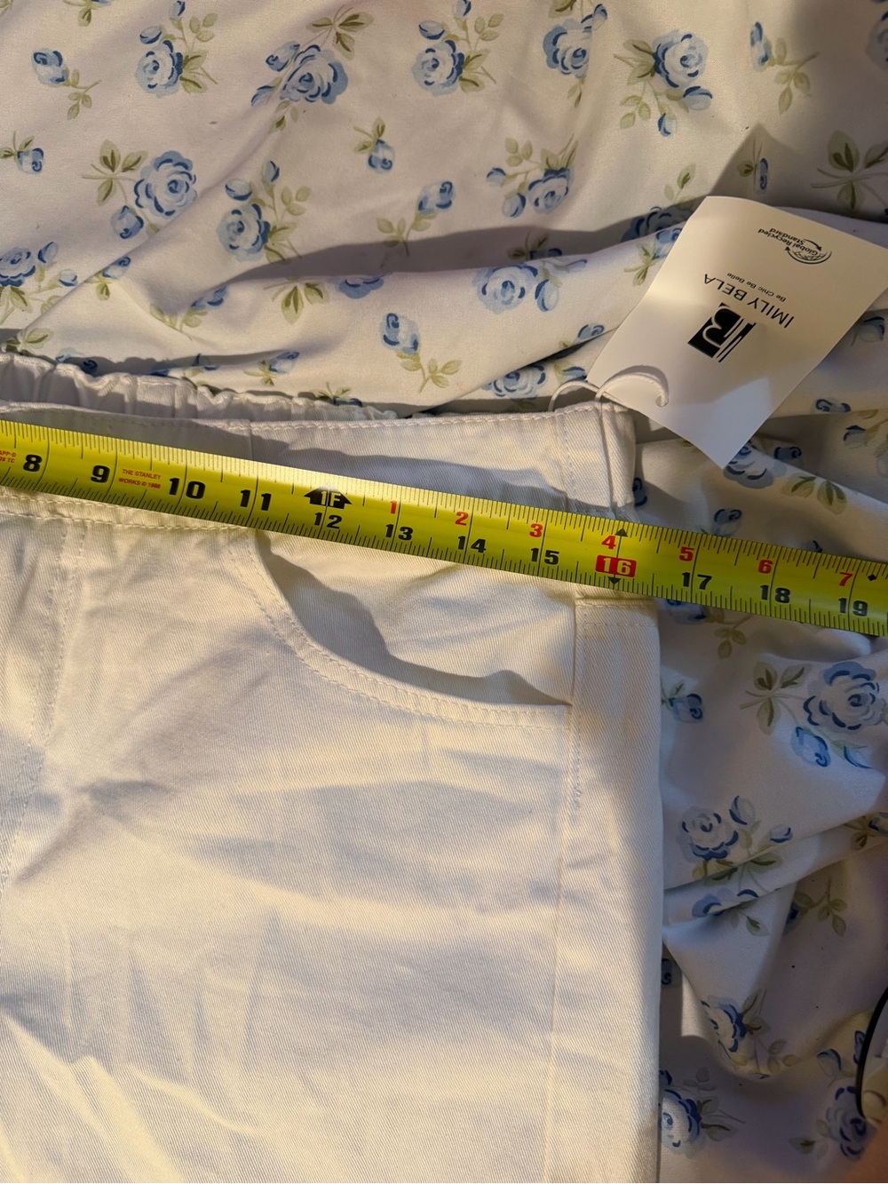 White Ruffle Hem Wide-Leg Pants - Picture 5 of 6
